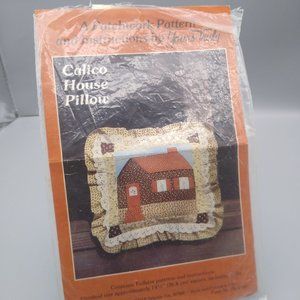 Vintage Quilt Sewing Patterns, Calico House Pillow Fabric Applique 3761 by Yours